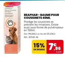 Animalis beaphar Baume pour coussinets 40ml offre