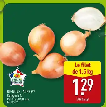 ALDI OIGNONS JAUNES offre