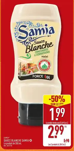 ALDI SAMIA Sauce blanche concombre & cornichons Halal offre