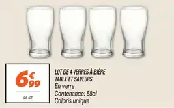Netto Lot de 4 verres à bière table et saveurs offre