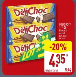 ALDI DÉLICHOC Chocolat au lait offre