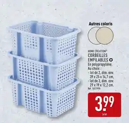 ALDI HOME CREATION CORBEILLES EMPILABLES offre