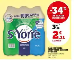U Express ST YORRE Eau minerale naturelle gazeuse offre