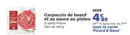 Picard Picard Carpaccio de boeuf et sa sauce au pistou offre