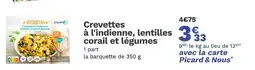 Picard Picard Crevettes à l'indienne, lentilles corail et légumes offre
