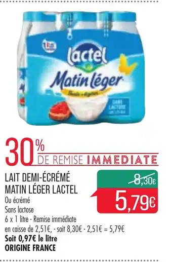 Match Lait demi-écrémé Matin Léger Lactel offre