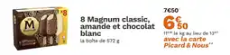Picard Magnum 8 Magnum classic, amande et chocolat blanc offre