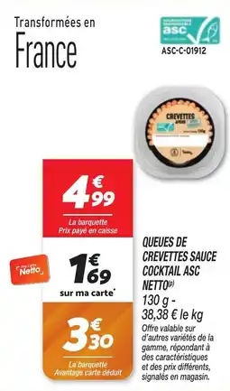 Netto Queues de crevettes sauce cocktail asc netto offre