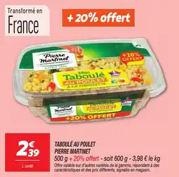 Netto Taboulé au poulet pierre martinet offre