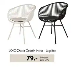 Casa LOIC Chaise Coussin inclus offre