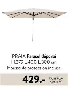 Casa PRAIA Parasol déporté H.279 L.400 L.300 cm offre