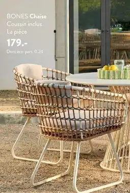 Casa BONES Chaise Coussin inclus offre