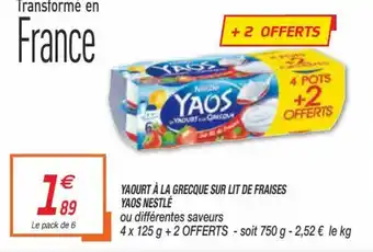 Netto Yaourt à la Grecque sur lit de Fraises Yaos Nestlé offre