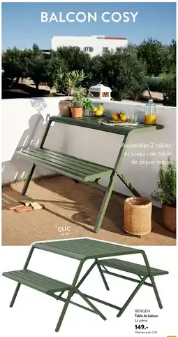 Casa BERGEN Table de balcon offre