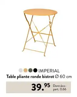 Casa IMPERIAL Table pliante ronde bistrot Ø 60 cm offre