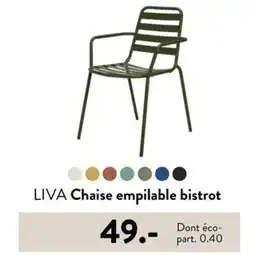 Casa LIVA Chaise empilable bistrot offre