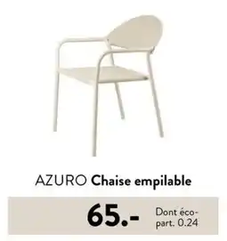 Casa AZURO Chaise empilable offre