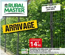 Rural Master Panneau de grillage vert ou gris fil ø 4 mm. h. 1.02 x l. 2 m offre