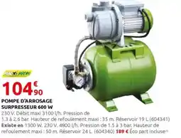 Rural Master Pompe d'arrosage surpresseur 600 w offre