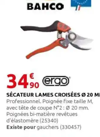 Rural Master BAHCO Sécateur lames croisées ø 20 mm offre