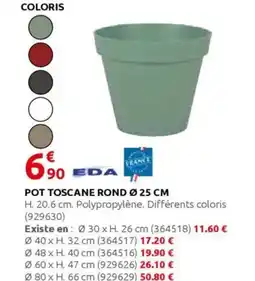 Rural Master EDA Pot toscane rond ø 25 cm offre