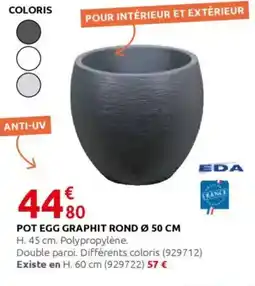 Rural Master EDA Pot egg graphit rond ø 50 cm offre