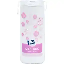 Carrefour CARREFOUR SOFT Cotons à démaquiller maxi duo offre