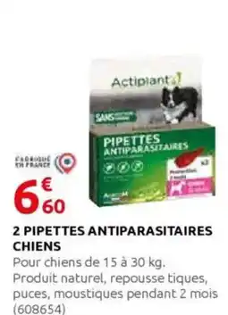 Rural Master 2 pipettes antiparasitaires chiens offre