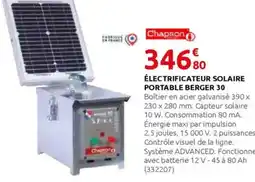 Rural Master CHAPRON Électrificateur solaire portable berger 30 offre
