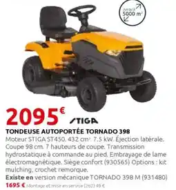 Rural Master STIGA Tondeuse autoportée tornado 398 offre
