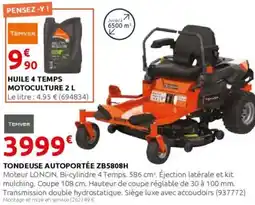 Rural Master TEMVER Tondeuse autoportée zb5808h offre