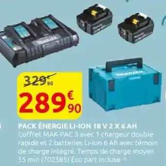 Rural Master MAKITA Pack énergie li-ion 18 v 2 x 6 ah offre