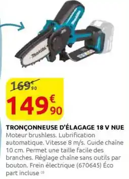 Rural Master MAKITA Tronçonneuse d'élagage 18 v nue offre