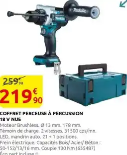 Rural Master MAKITA Coffret perceuse à percussion 18 v nue offre