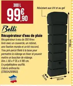 Tridôme BELLI Récupérateur d'eau de pluie offre