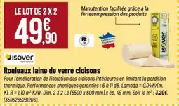 Tridôme ISOVER Rouleaux laine de verre cloisons offre