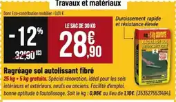 Tridôme Ragréage sol autolissant fibré offre