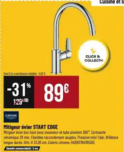 Tridôme GROHE Mitigeur évier start edge offre