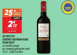 Netto ROCHE MAZET Igp pays d'oc cabernet sauvignon rouge offre