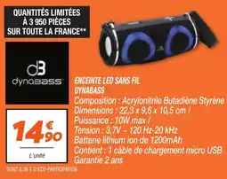 Netto DYNABASS Enceinte led sans fil offre