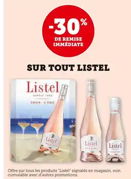 U Express Listel -30% de remise immédiate sur tout listel offre