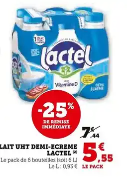 U Express Lactel Lait UHT demi-écrémé offre