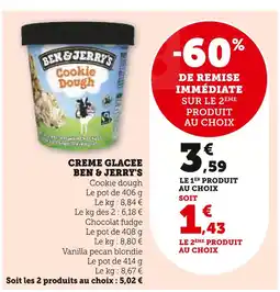 U Express BEN & JERRY'S Crème glacée offre