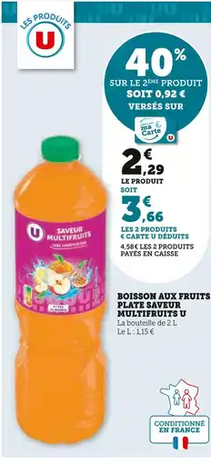 U Express U Boisson aux fruits plate saveur multifruits offre