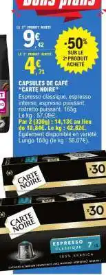 E.Leclerc Capsules De Café Carte Noire offre
