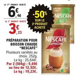 E.Leclerc PRÉPARATION POUR BOISSON CHAUDE “NESCAFÉ” offre