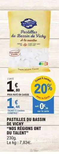 E.Leclerc PASTILLES DU BASSIN DE VICHY offre