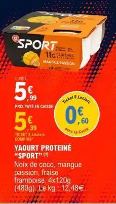 E.Leclerc YAOURT PROTÉINÉ “SPORT” offre