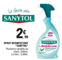 E.Leclerc SPRAY DESINFECTANT “SANYTOL” offre
