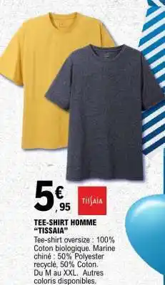 E.Leclerc TEE-SHIRT HOMME TISSAIA offre